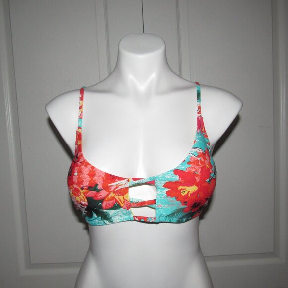 RELLECIGA Tropical Floral Cutout Bikini Top | Size XL - Picture 1 of 5